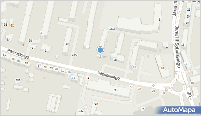 Słupsk, Piłsudskiego Józefa, marsz., 1C, mapa Słupska