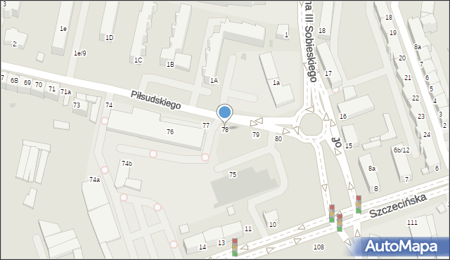 Słupsk, Piłsudskiego Józefa, marsz., 78, mapa Słupska