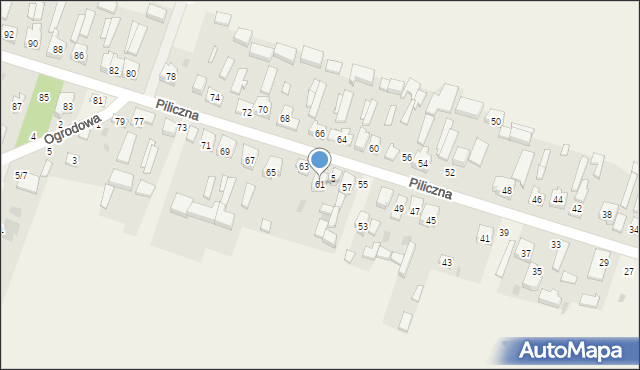 Smardzewice, Piliczna, 61, mapa Smardzewice