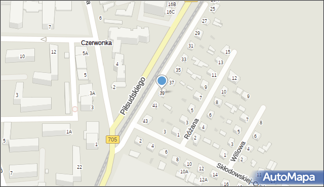 Sochaczew, Piłsudskiego Józefa, marsz., 39, mapa Sochaczew