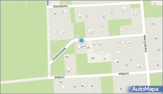 Sokolniki-Las, Piotrkowska, 12, mapa Sokolniki-Las