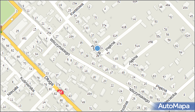 Sokołów Podlaski, Piękna, 28, mapa Sokołów Podlaski