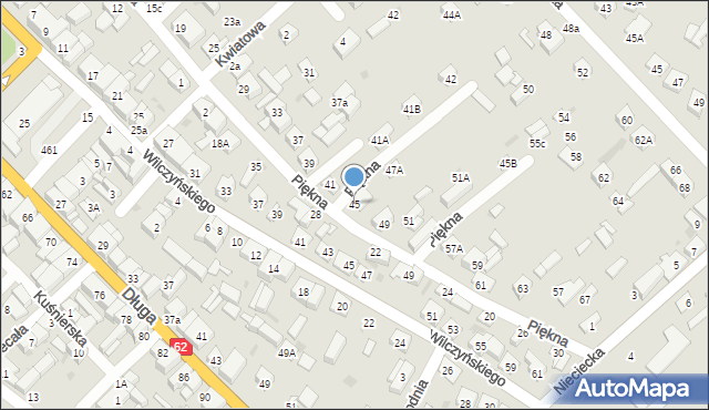 Sokołów Podlaski, Piękna, 45, mapa Sokołów Podlaski