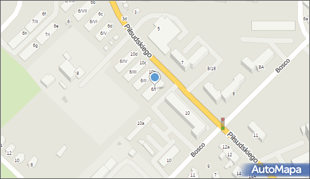 Sokołów Podlaski, Piłsudskiego Józefa, marsz., 6/I, mapa Sokołów Podlaski