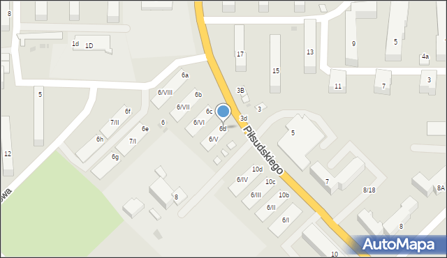 Sokołów Podlaski, Piłsudskiego Józefa, marsz., 6d, mapa Sokołów Podlaski