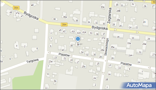 Solec Kujawski, Piastów, 36, mapa Solec Kujawski