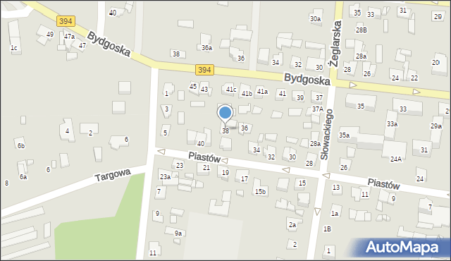 Solec Kujawski, Piastów, 38, mapa Solec Kujawski