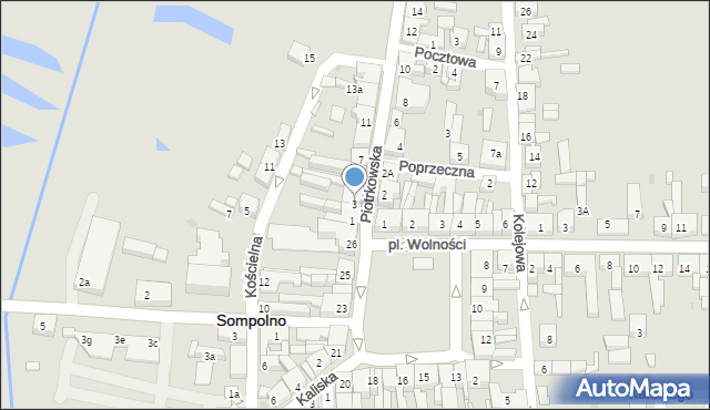 Sompolno, Piotrkowska, 3, mapa Sompolno