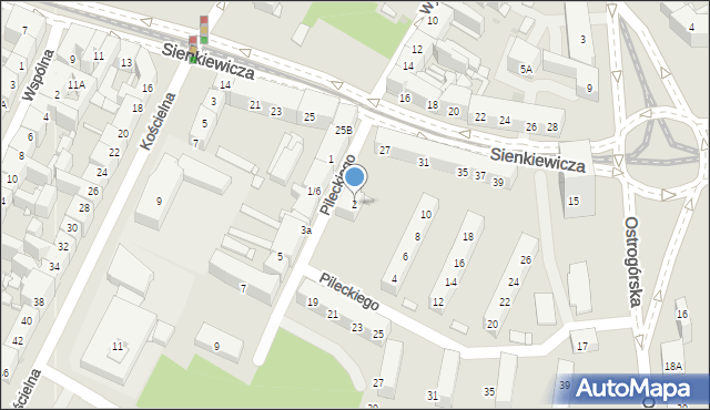 Sosnowiec, Pileckiego Witolda, rtm., 2, mapa Sosnowca