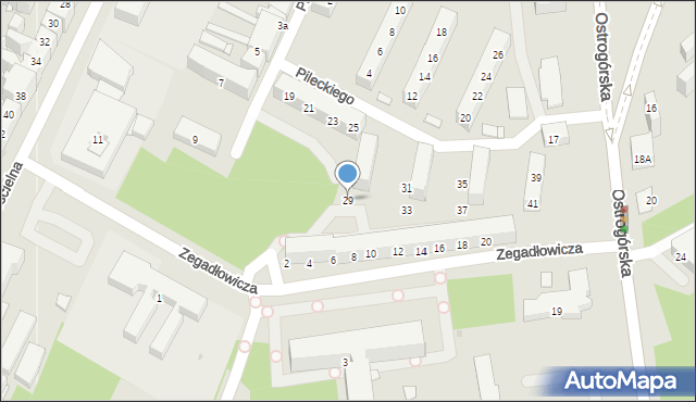 Sosnowiec, Pileckiego Witolda, rtm., 29, mapa Sosnowca