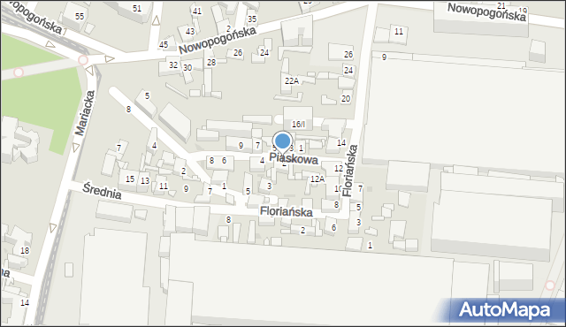 Sosnowiec, Piaskowa, 2, mapa Sosnowca