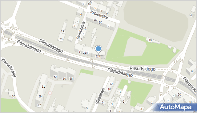 Sosnowiec, Piłsudskiego Józefa, marsz., 21/I, mapa Sosnowca