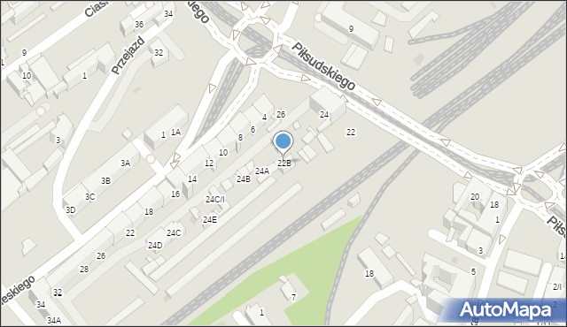 Sosnowiec, Piłsudskiego Józefa, marsz., 22B, mapa Sosnowca