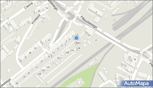 Sosnowiec, Piłsudskiego Józefa, marsz., 24/II, mapa Sosnowca