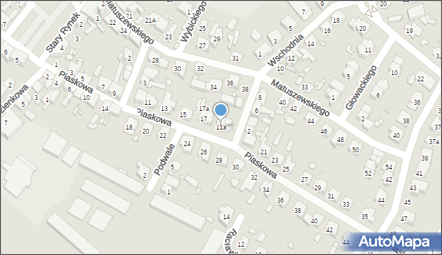 Śrem, Piaskowa, 11a, mapa Śrem