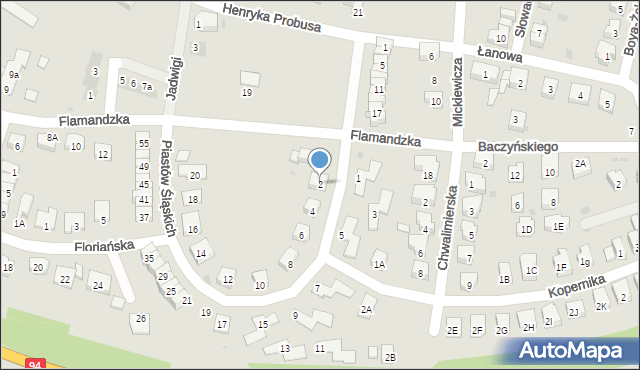 Środa Śląska, Piastów Śląskich, 2, mapa Środa Śląska