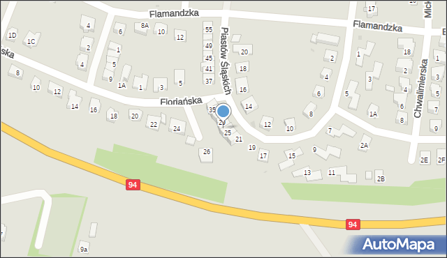 Środa Śląska, Piastów Śląskich, 27, mapa Środa Śląska