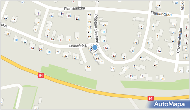 Środa Śląska, Piastów Śląskich, 29, mapa Środa Śląska