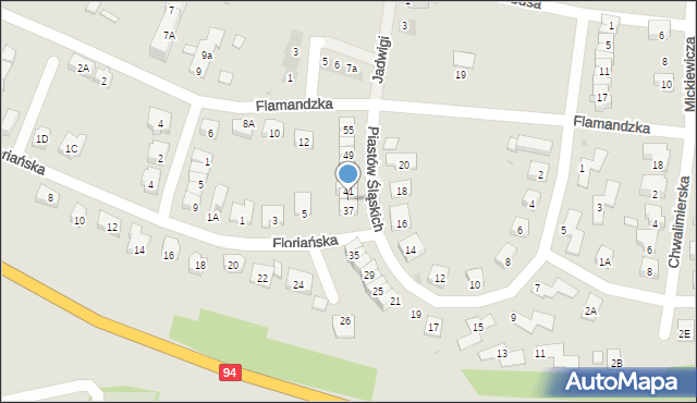 Środa Śląska, Piastów Śląskich, 39, mapa Środa Śląska