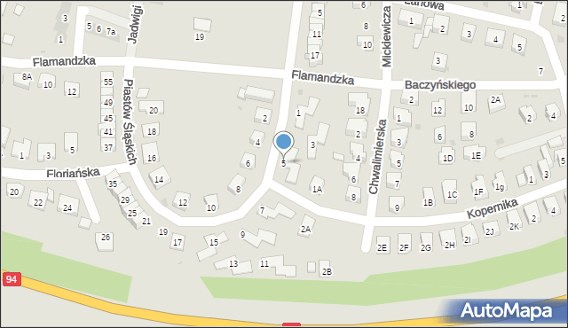 Środa Śląska, Piastów Śląskich, 5, mapa Środa Śląska