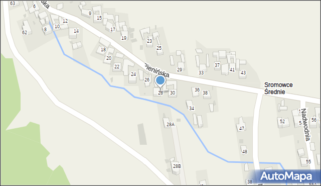 Sromowce Niżne, Pienińska, 28, mapa Sromowce Niżne