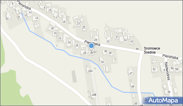 Sromowce Niżne, Pienińska, 30, mapa Sromowce Niżne