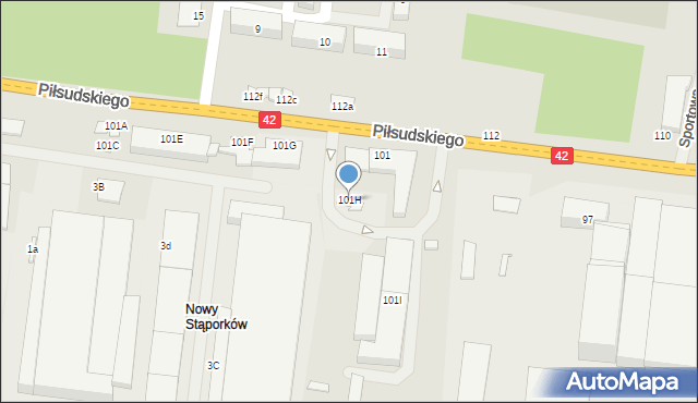 Stąporków, Piłsudskiego Józefa, marsz., 101H, mapa Stąporków