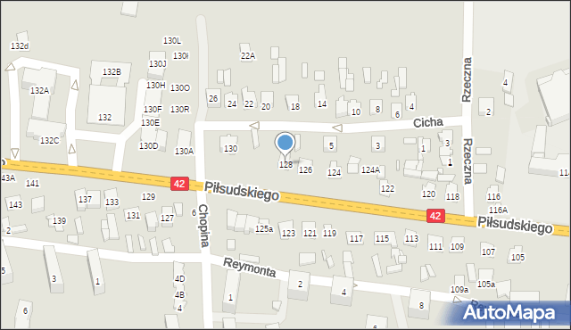 Stąporków, Piłsudskiego Józefa, marsz., 128, mapa Stąporków