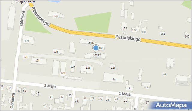 Stąporków, Piłsudskiego Józefa, marsz., 163A, mapa Stąporków