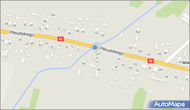 Stąporków, Piłsudskiego Józefa, marsz., 67A, mapa Stąporków