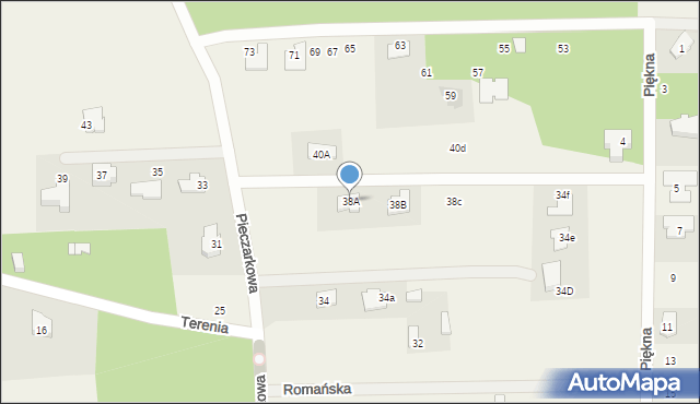 Stara Wieś, Pieczarkowa, 38A, mapa Stara Wieś