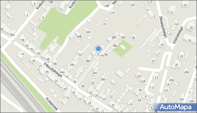 Starachowice, Piłsudskiego Józefa, marsz., 38e, mapa Starachowic