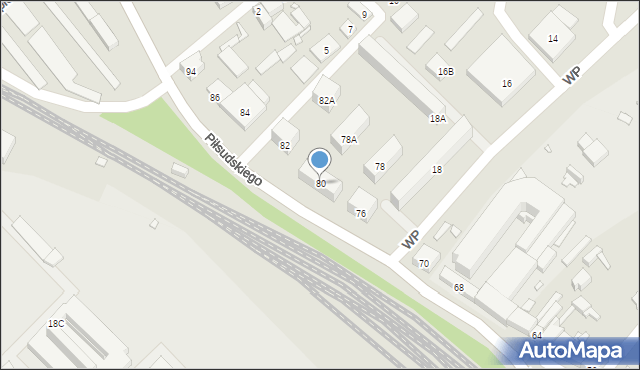 Starachowice, Piłsudskiego Józefa, marsz., 80, mapa Starachowic