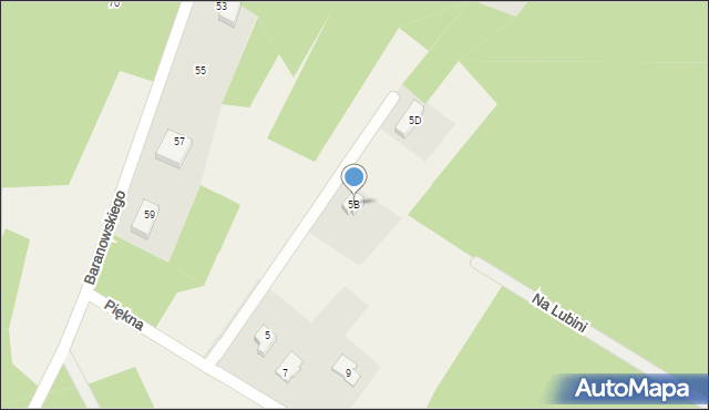 Stare Budy, Piękna, 5B, mapa Stare Budy