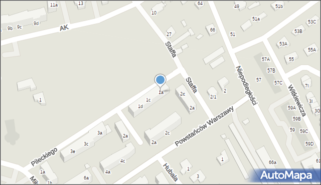 Stargard, Pileckiego Witolda, rtm., 1a, mapa Stargard