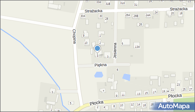 Staroźreby, Piękna, 1, mapa Staroźreby