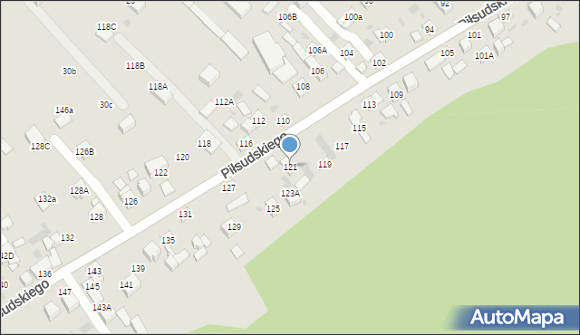 Stary Sącz, Piłsudskiego Józefa, marsz., 121, mapa Stary Sącz