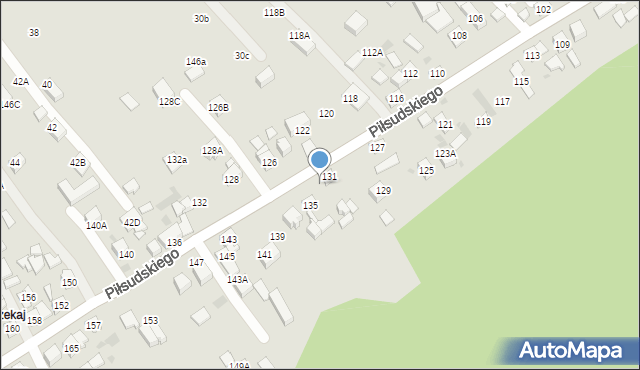 Stary Sącz, Piłsudskiego Józefa, marsz., 133, mapa Stary Sącz