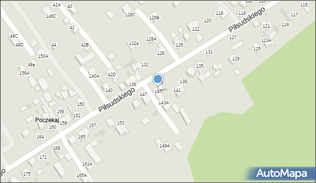 Stary Sącz, Piłsudskiego Józefa, marsz., 145, mapa Stary Sącz