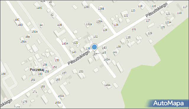 Stary Sącz, Piłsudskiego Józefa, marsz., 147, mapa Stary Sącz