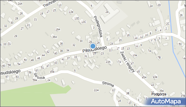 Stary Sącz, Piłsudskiego Józefa, marsz., 27, mapa Stary Sącz