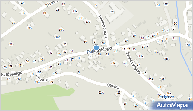 Stary Sącz, Piłsudskiego Józefa, marsz., 28, mapa Stary Sącz