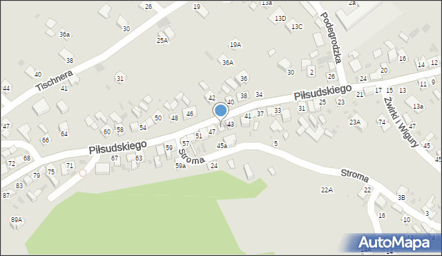 Stary Sącz, Piłsudskiego Józefa, marsz., 45, mapa Stary Sącz