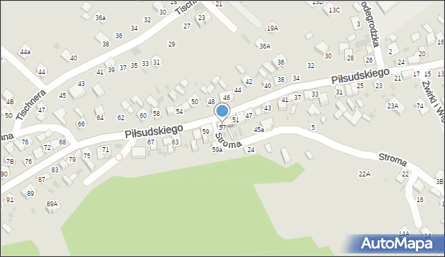 Stary Sącz, Piłsudskiego Józefa, marsz., 57, mapa Stary Sącz