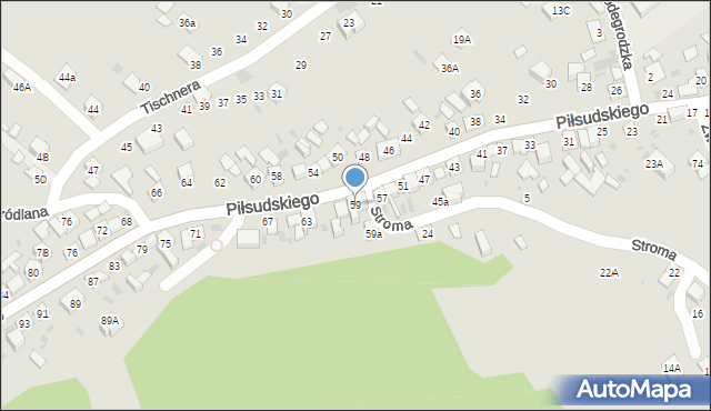 Stary Sącz, Piłsudskiego Józefa, marsz., 59, mapa Stary Sącz