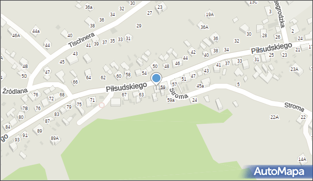 Stary Sącz, Piłsudskiego Józefa, marsz., 61, mapa Stary Sącz