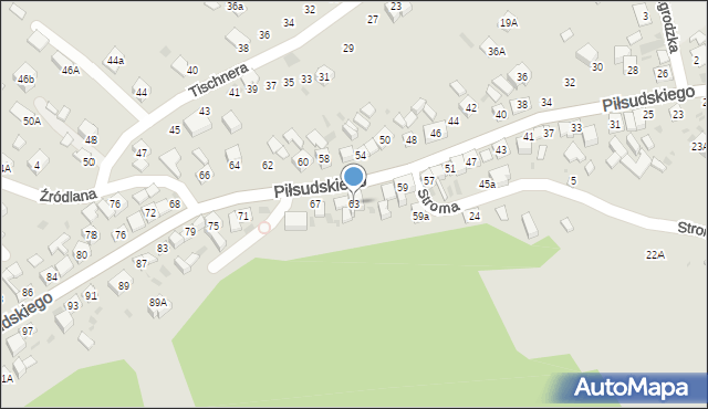 Stary Sącz, Piłsudskiego Józefa, marsz., 63, mapa Stary Sącz