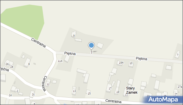 Stary Zamek, Piękna, 1, mapa Stary Zamek