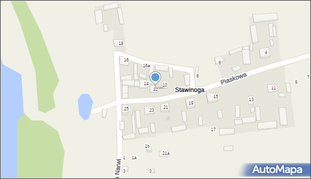 Stawinoga, Piaskowa, 12, mapa Stawinoga