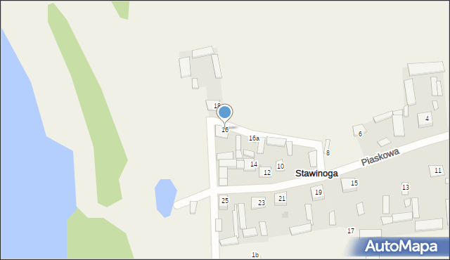 Stawinoga, Piaskowa, 16, mapa Stawinoga